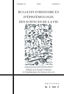 Bulletin d'histoire et d'épistémologie des sciences de la vie, v. 23, no 02